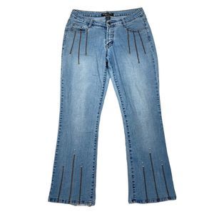 Vintage Street Code Jeans Women Size 9 / 10 Bootcut Low Rise Rivets Western Boho